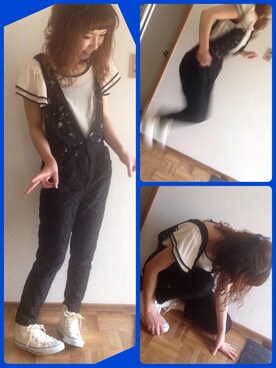 「dazzlin（ダズリン）のアイテム（つなぎ/オールインワン）」を使った、mika0527◡̈⃝♡さん（レディース・158cm）の夏コーディネート