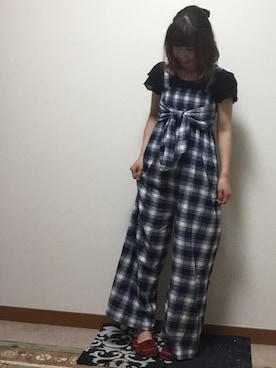 「Minnetonka（ミネトンカ）の【Ri】Minnetonka(ミネトンカ)　キルティモック　スエード (589)（モカシン/デッキシューズ）」を使った、mika0527◡̈⃝♡さん（レディース・158cm）の夏コーディネート