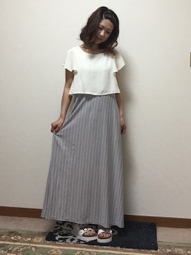 「気合い」｜mika0527◡̈⃝♡さん（レディース・158cm）の夏コーディネート
