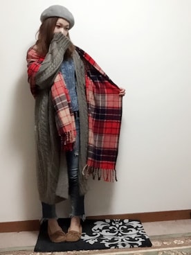 「Ungrid（アングリッド）のフレイドヘムストスリ（デニムパンツ）」を使った、mika0527◡̈⃝♡さん（レディース・158cm）の秋コーディネート