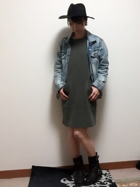 「Ungrid（アングリッド）の 【Casual】ｳﾞｨﾝﾃｰｼﾞGｼﾞｬﾝ （デニムジャケット）」を使った、mika0527◡̈⃝♡さん（レディース・158cm）の秋コーディネート