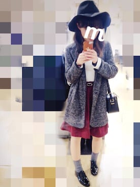 「GLOBAL WORK（グローバルワーク）のフェルトナカオレＨＡＴ/565115（ハット）」を使った、m⋆mさん（レディース・154cm）の秋コーディネート