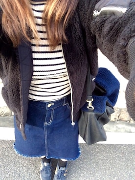 「SMELLY（スメリー）のアイテム（ピアス（両耳用））」を使った、m⋆mさん（レディース・154cm）の秋コーディネート