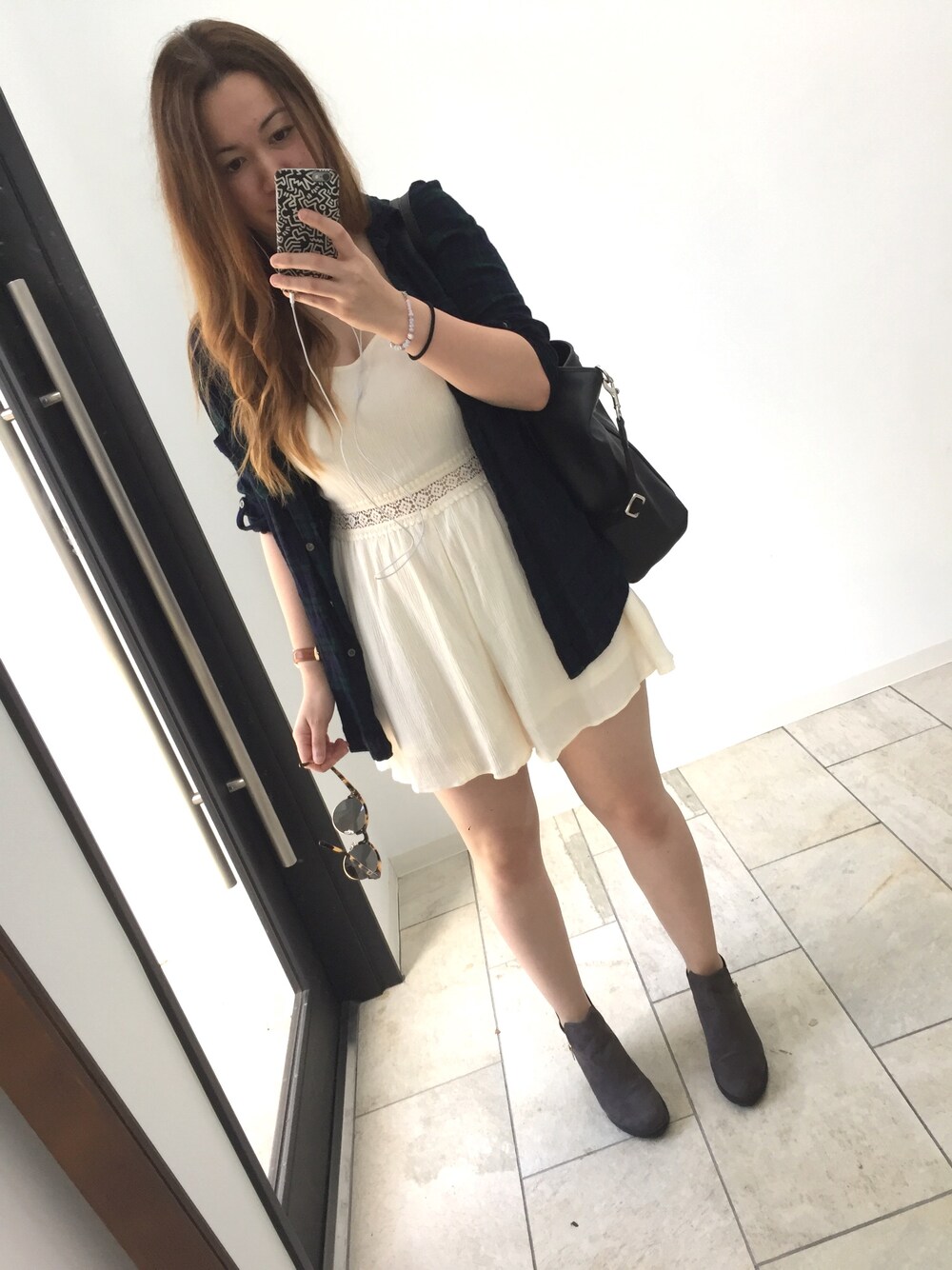 「summer、ootd、casual、夏、夏コーデ、シンプル、大人カジュアル、カジュアル、ワンピース」｜「H&Mのアイテム（つなぎ/オールインワン、その他）」を使った、じゅりあな☺︎さん（レディース・166cm）の夏コーディネートの1枚目の写真