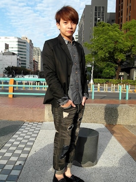 「SMGのアイテム（ジャケット/アウター）」を使った、MIN_WEIさん（メンズ・171cm）の冬コーディネート