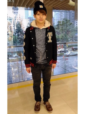 「TAKI（タキ）のアイテム」を使った、MIN_WEIさん（メンズ・171cm）の冬コーディネート