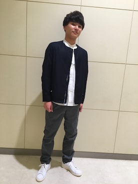 「ノーカラージャケット」｜「アイテム（アクセサリー）」を使った、UNION STATION イオンモール木曽川さん（メンズ・175cm）の春コーディネート