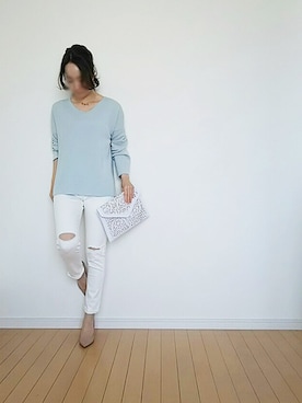 「切りっぱなし」｜「アイテム（パンプス）」を使った、GALLYさん（レディース・158cm）の春コーディネート