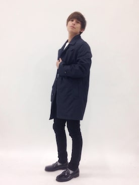「MACKINTOSH PHILOSOPHY（ﾏｯｷﾝﾄｯｼｭ ﾌｨﾛｿﾌｨｰ）のアイテム（ステンカラーコート）」を使った、Tomoさん（メンズ・167cm）の春コーディネート