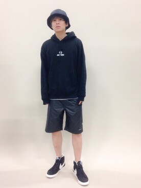 「SQUOVAL（スクオーバル）のアイテム（帽子）」を使った、Tomoさん（メンズ・167cm）の春コーディネート