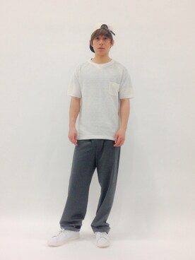 「OUTLET（アウトレット）のアイテム（帽子）」を使った、Tomoさん（メンズ・167cm）の春コーディネート