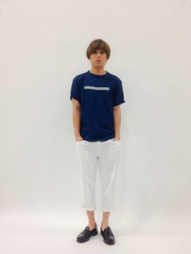「45R（フォーティファイブアール）のアイテム（Tシャツ/カットソー）」を使った、Tomoさん（メンズ・167cm）の春コーディネート