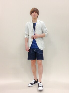 「デニムonデニム」｜「アイテム（ブルゾン）」を使った、Tomoさん（メンズ・167cm）の春コーディネート