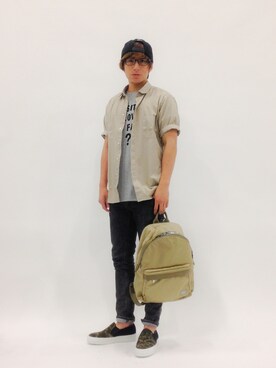 「Kinetics（キネティクス）のアイテム（帽子）」を使った、Tomoさん（メンズ・167cm）の春コーディネート