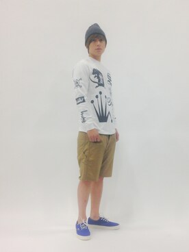 「SHIPS JET BLUE（シップスジェットブルー）のアイテム（ニットキャップ/ビーニー）」を使った、Tomoさん（メンズ・167cm）の春コーディネート