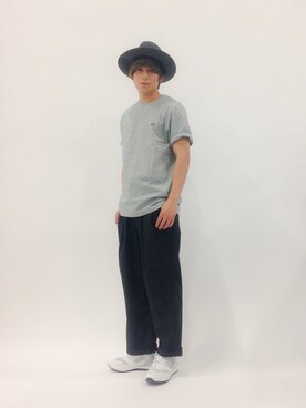 「HARE（ハレ）の２タックワイドパンツ(HARE)（その他パンツ）」を使った、Tomoさん（メンズ・167cm）の春コーディネート
