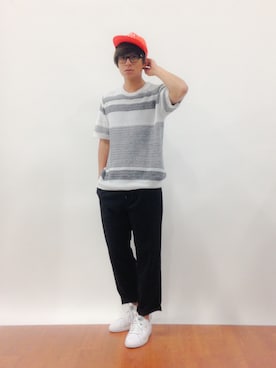 「SURREAL（シュルリアル）のアイテム（帽子）」を使った、Tomoさん（メンズ・167cm）の春コーディネート