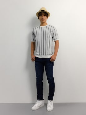 「TYPE BLUE（タイプブルー）のアイテム（帽子）」を使った、Tomoさん（メンズ・167cm）の夏コーディネート