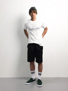 「RVCA（ルーカ）のアイテム（パンツ）」を使った、Tomoさん（メンズ・167cm）の夏コーディネート