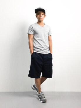 「MAGIC NUMBER（マジック ナンバー）のアイテム（キャップ）」を使った、Tomoさん（メンズ・167cm）の夏コーディネート