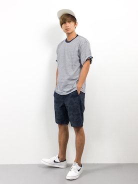 「CHAPTER WORLD PREMIUM（チャプターワールドプレミアム）のアイテム（シューズ）」を使った、Tomoさん（メンズ・167cm）の夏コーディネート