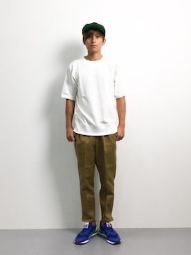 「SQUOVAL（スクオーバル）のアイテム」を使った、Tomoさん（メンズ・167cm）の夏コーディネート