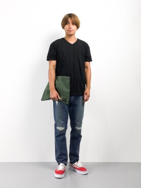 「2 class.ics（トゥークラスドットイクス）のアイテム（トップス）」を使った、Tomoさん（メンズ・167cm）の夏コーディネート