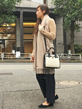 「コーディネート」｜「アイテム（バレエシューズ）」を使った、NOZAさん（レディース・163cm）の冬コーディネート