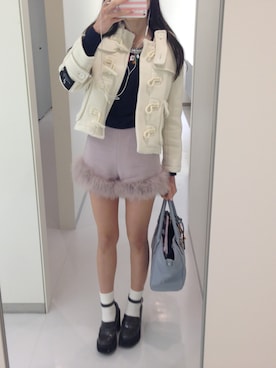 「フェザー」｜「アイテム（ダッフルコート）」を使った、naoさん（レディース・163cm）の冬コーディネート