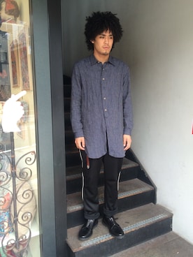 「ADIEU（アデュー）のアイテム」を使った、CANNABIS TOGAさん（メンズ・170cm）の夏コーディネート