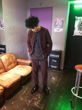 「ADIEU（アデュー）のアイテム」を使った、CANNABIS TOGAさん（メンズ・170cm）の冬コーディネート