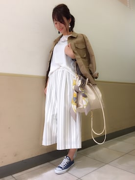 「アイテム（バンダナ/スカーフ）」を使った、osumiさん（レディース・164cm・20代）の春コーディネート