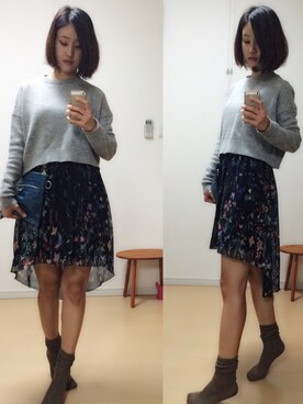 「アンゴラ」｜「アイテム（ワンピース/ドレス）」を使った、®️さん（レディース・163cm）の秋コーディネート