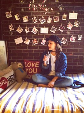 「Ameri（アメリ）のアイテム（デニムジャケット）」を使った、Natsuさん（レディース・153cm）の秋コーディネート