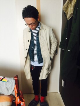 「SAINT JAMES（セントジェームス）のアイテム」を使った、junpiさん（メンズ・174cm）の秋コーディネート