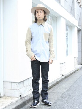 「FACTOTUM（ファクトタム）のアイテム（帽子）」を使った、Takahiro_Kudoseさん（メンズ・163cm）の秋コーディネート