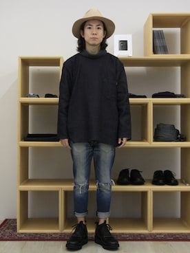 「FACTOTUM（ファクトタム）のアイテム（帽子）」を使った、Takahiro_Kudoseさん（メンズ・163cm）の秋コーディネート
