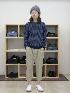 「FACTOTUM（ファクトタム）のアイテム（帽子）」を使った、Takahiro_Kudoseさん（メンズ・163cm）の冬コーディネート