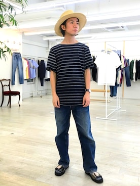 「FACTOTUM（ファクトタム）のアイテム（帽子）」を使った、Takahiro_Kudoseさん（メンズ・163cm）の春コーディネート