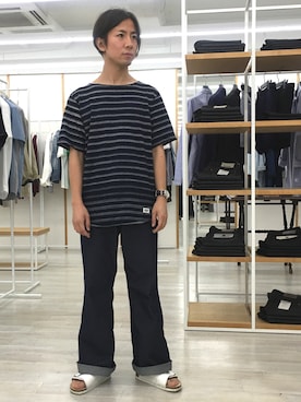 「アイテム（サンダル）」を使った、Takahiro_Kudoseさん（メンズ・163cm）の春コーディネート