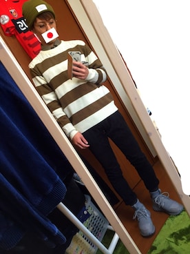「CIAOPANIC TYPY（チャオパニックティピー）のアイテム（ニットキャップ/ビーニー）」を使った、Yusukeさん（メンズ・170cm）の冬コーディネート
