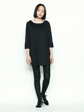 「＃ワンピース」｜「アイテム（チュニック）」を使った、IRONYさん（レディース・165cm）の秋コーディネート