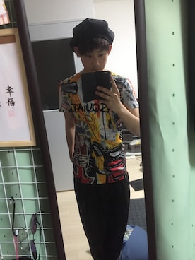 「BASQUIAT（バスキア）のアイテム」を使った、もつさん（メンズ・172cm）の春コーディネート
