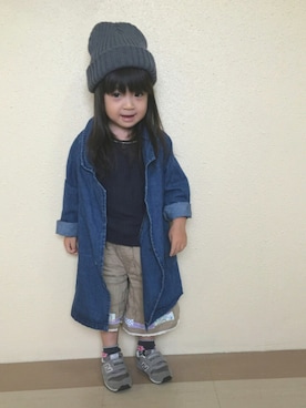 「Petit jam(プチジャム)のアイテム(パンツ)」を使った、riiiaさん(キッズ・90cm)の秋コーディネート