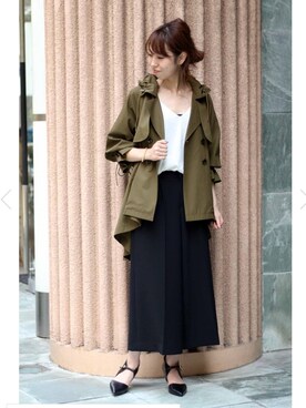 「Spick & Span（スピックアンドスパン）のアイテム（トレンチコート）」を使った、さく*さん（レディース・162cm）の夏コーディネート