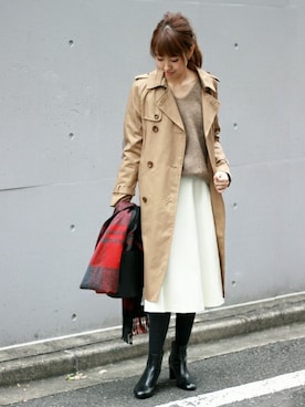 「Spick & Span（スピックアンドスパン）のアイテム（トレンチコート）」を使った、さく*さん（レディース・162cm）の秋コーディネート