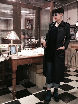「UPTIGHT（アップタイト）のアイテム」を使った、アートリサーチャーさくらこさん（レディース・161cm）の秋コーディネート