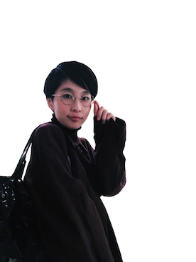 「ハリーポッター」｜「アイテム（ステンカラーコート）」を使った、アートリサーチャーさくらこさん（レディース・161cm）の冬コーディネート