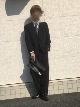 「COMME des GARCONS HOMME（コム デ ギャルソン・オム）のアイテム（セットアップ）」を使った、くらさん（メンズ・184cm）の冬コーディネート