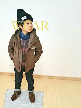 「Right-on（ライトオン）のアイテム（その他シューズ）」を使った、☆Y☆さん（キッズ・120cm）の秋コーディネート